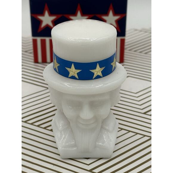 Vtg Avon Uncle Sam Deep Woods After Shave Glass Pipe Decanter New in Box America - Picture 4 of 6